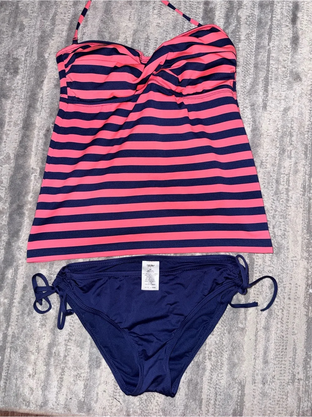 Mossimo Supply Co. Navy and Pink Striped Tankini Set